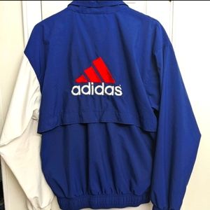 Adidas Color Block Vintage Full Zip Windbreaker
